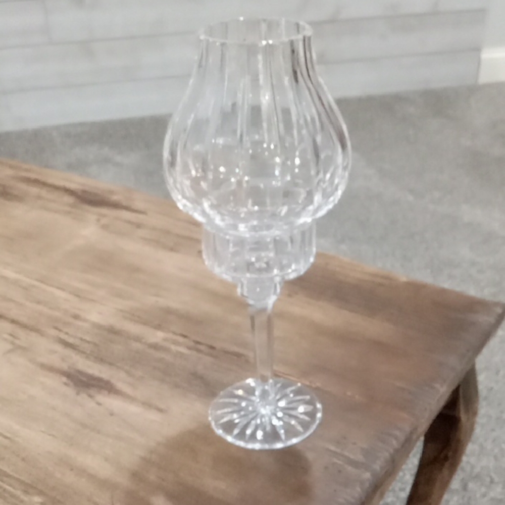 Vintage Fantasy (Cut) By Atlantis Hurricane Lamp & Globe 12 5/8" - Picture 2 of 4
